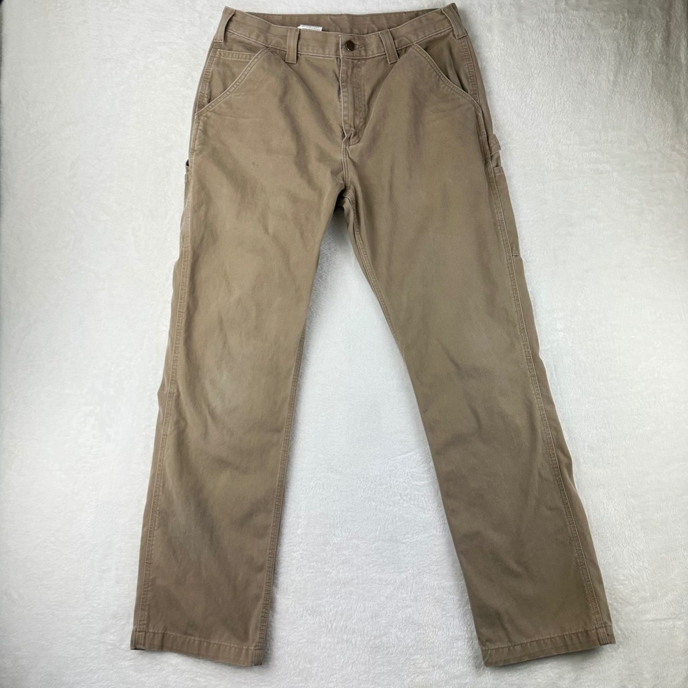 Carhartt Carpenter Pants Mens B324 Relaxed 34x32 Tan Workwear Utility Cotton